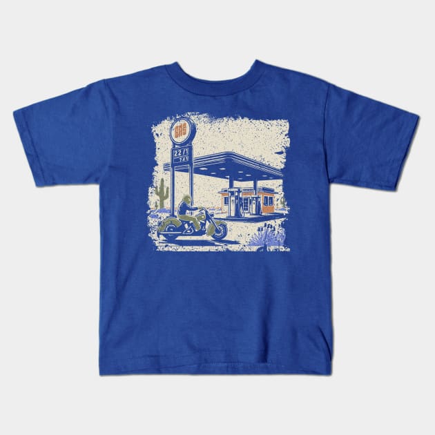 Steel Horse Pit Stop Kids T-Shirt by JSnipe